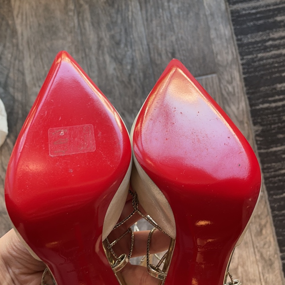 Christian Louboutin Corsankle Lace-up Gold Pump - Picture 6 of 8